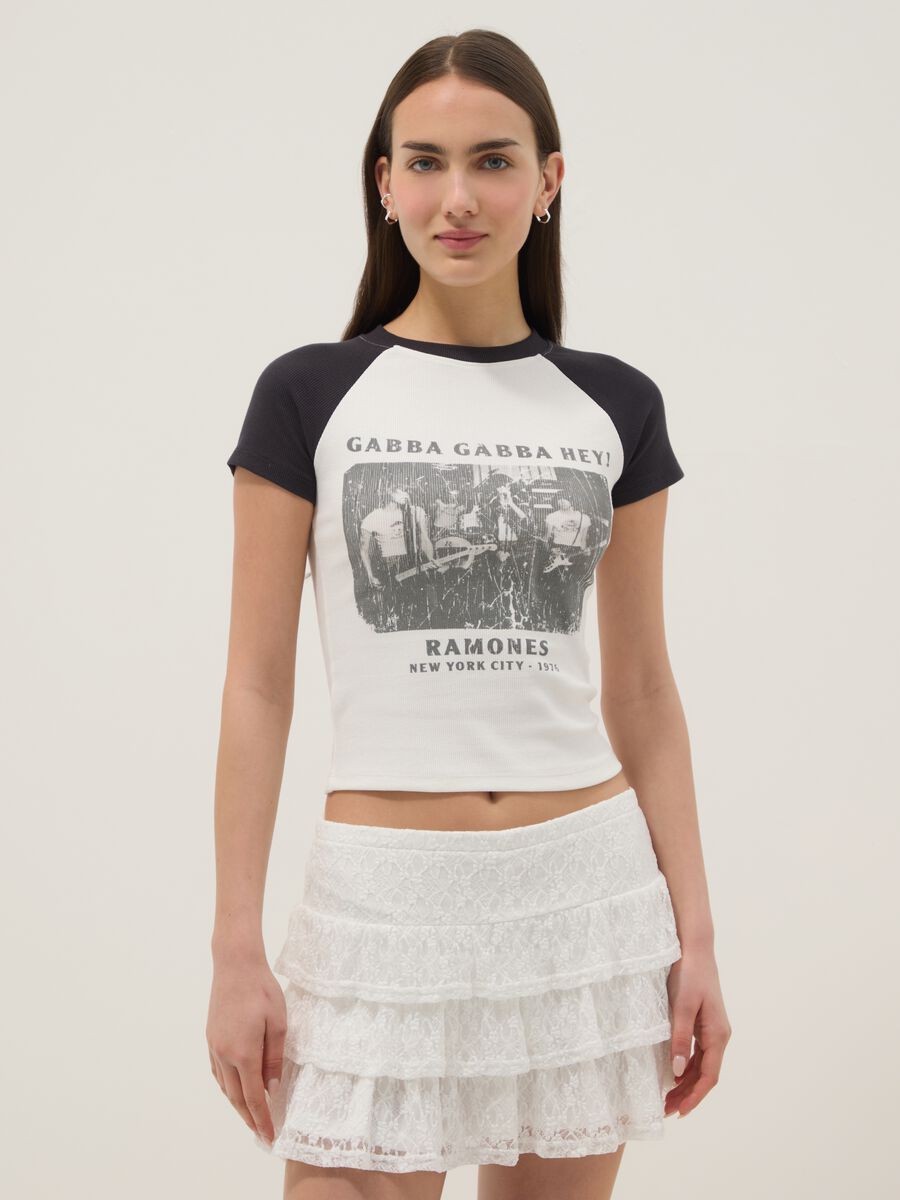 Mehrfarbiges, tailliertes Stretch-Baumwoll-T-Shirt_1