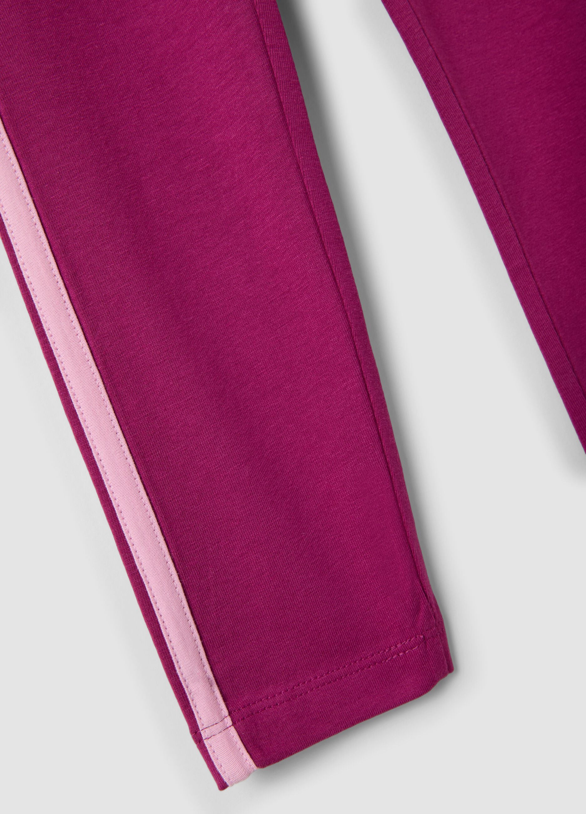 Girls&rsquo; purple skinny-fit organic stretch cotton leggings
