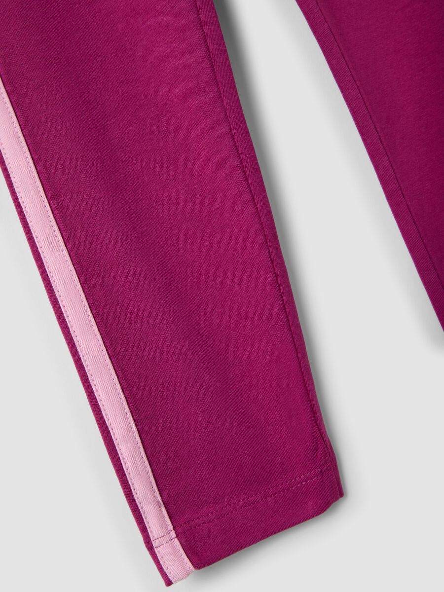 Girls&rsquo; purple skinny-fit organic stretch cotton leggings_3