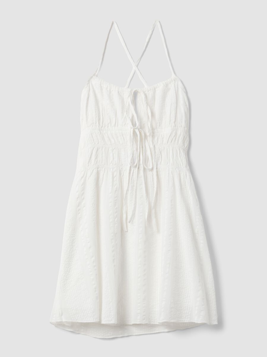 White pure cotton mini dress_4
