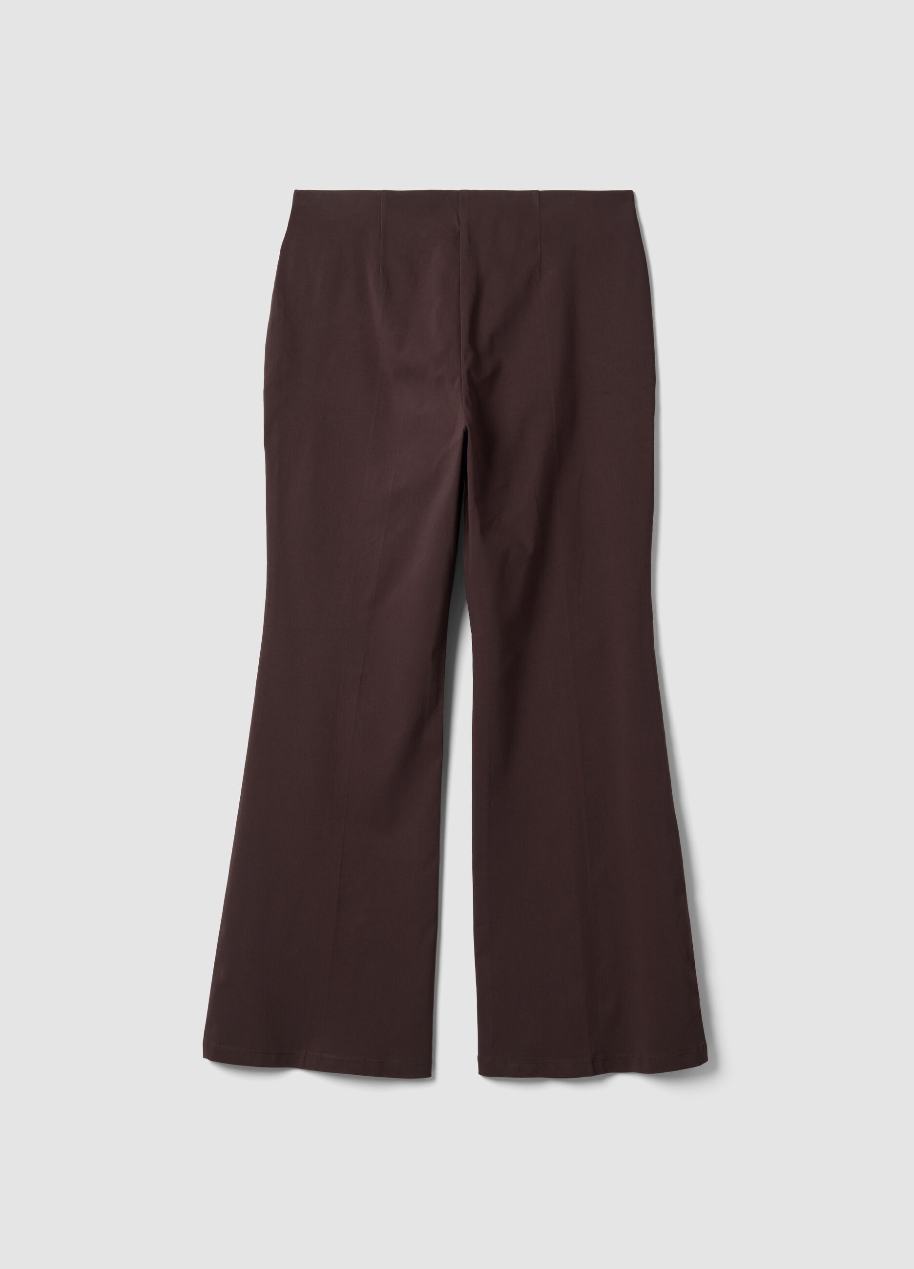 Braune Flare-Hose aus elastischer Viskose
