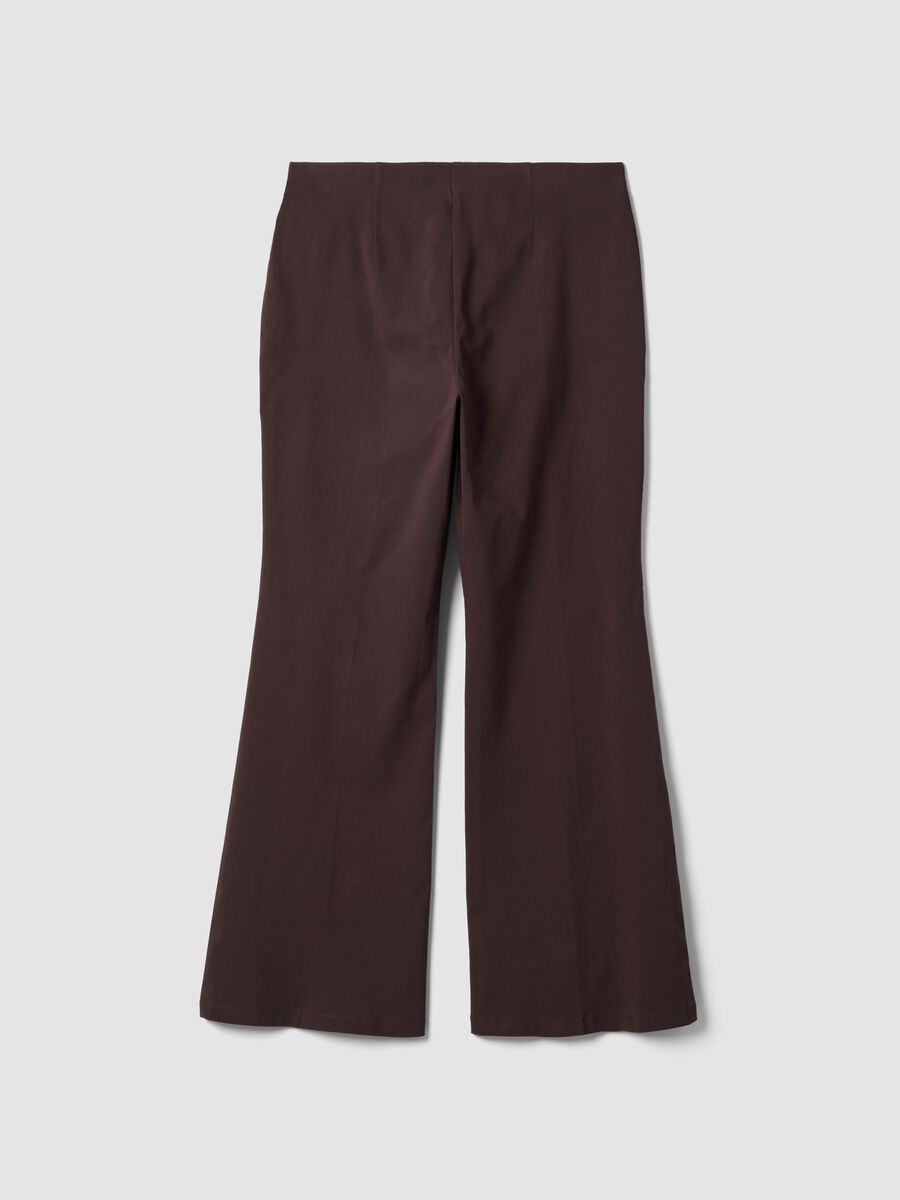 Braune Flare-Hose aus elastischer Viskose_6