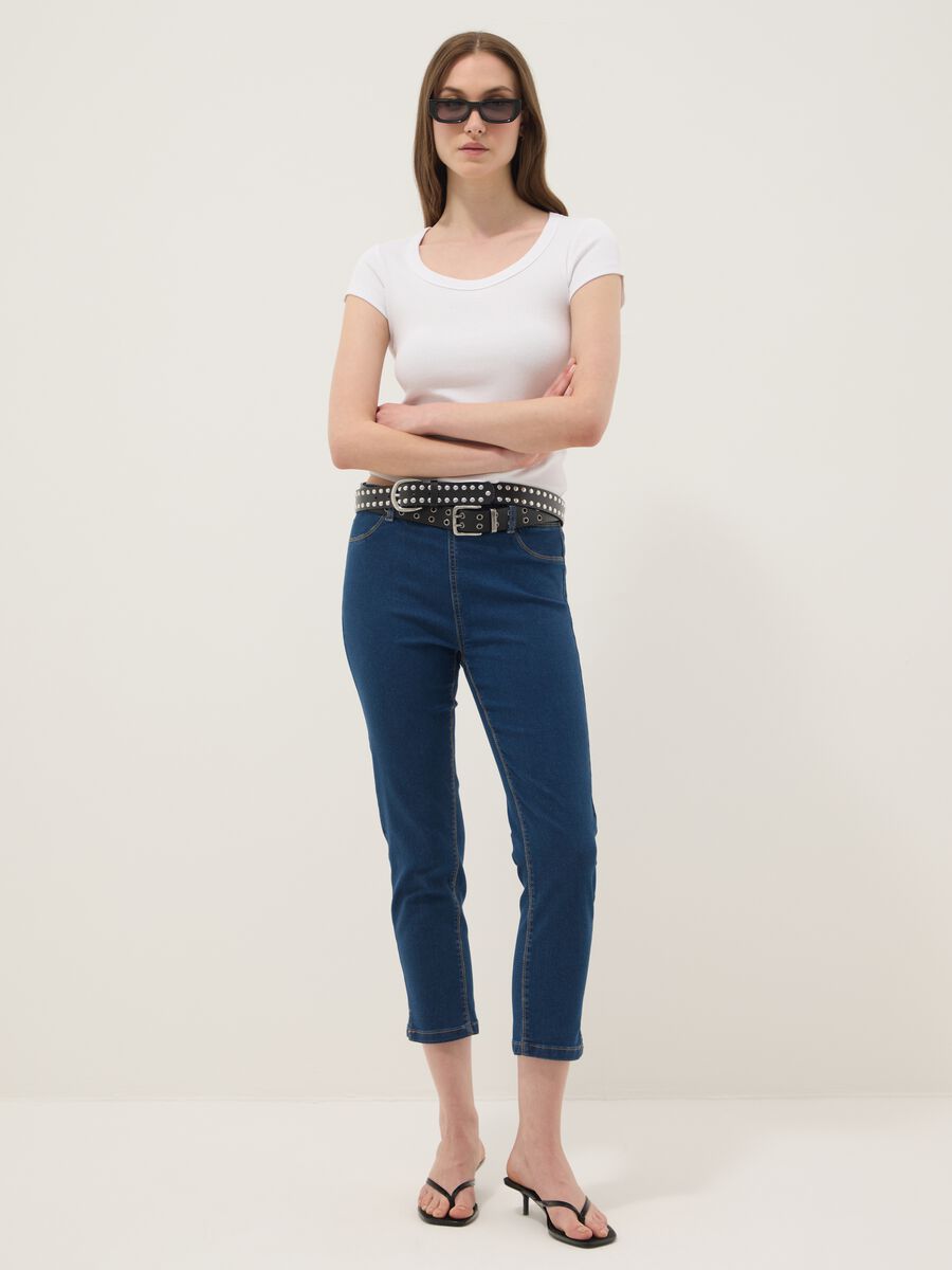 Blaue skinny fit Stretch-Denim-Mischung Jeans_0