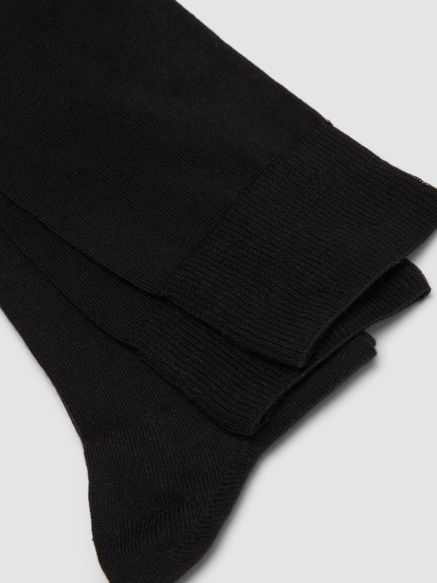 Bipack di calze lunghe nere in cotone elasticizzato_1