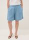 Light blue pure lyocell shorts with elasticated waist, relaxed fit_1