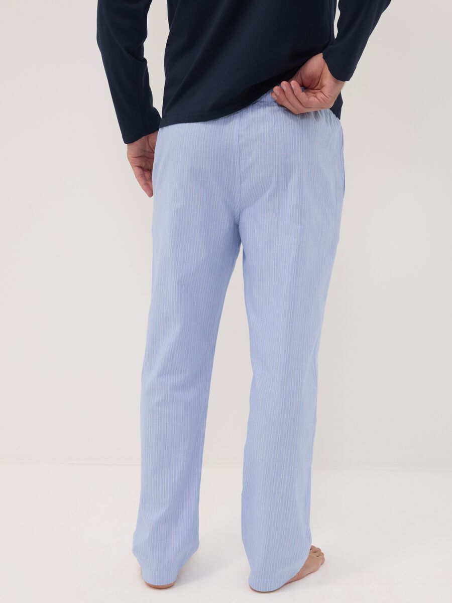 Pantal&oacute;n de pijama azul claro de algod&oacute;n org&aacute;nico puro_3