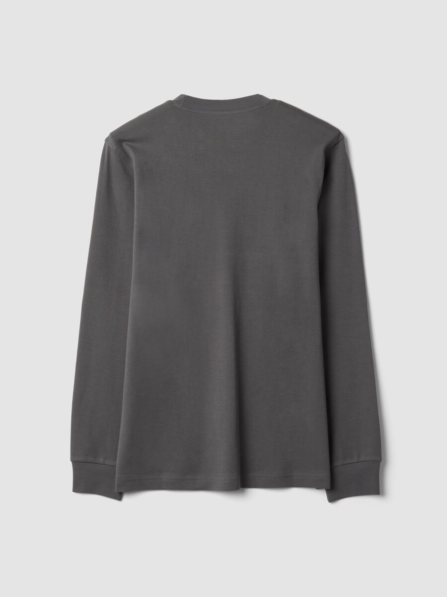T-shirt grigia in puro cotone girocollo regular fit_2