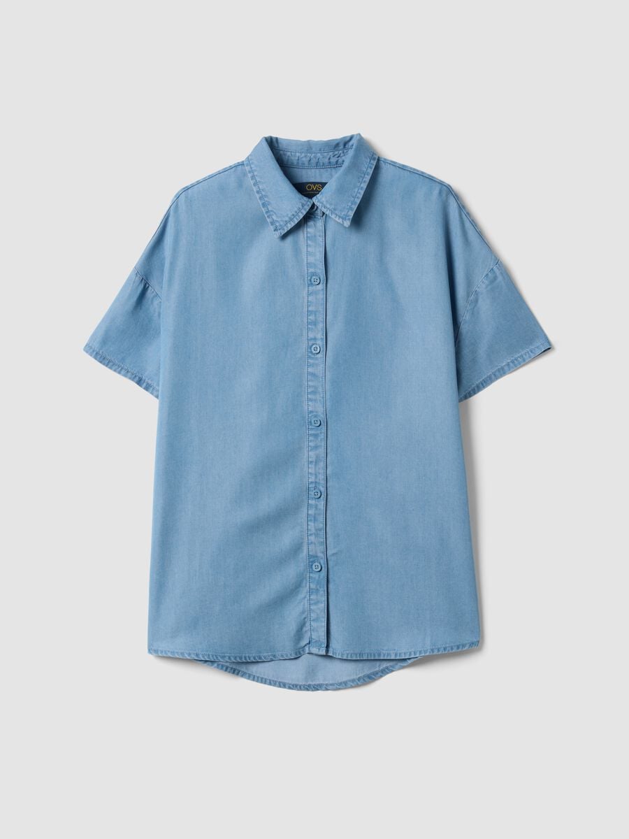 Sky blue pure lyocell shirt_4