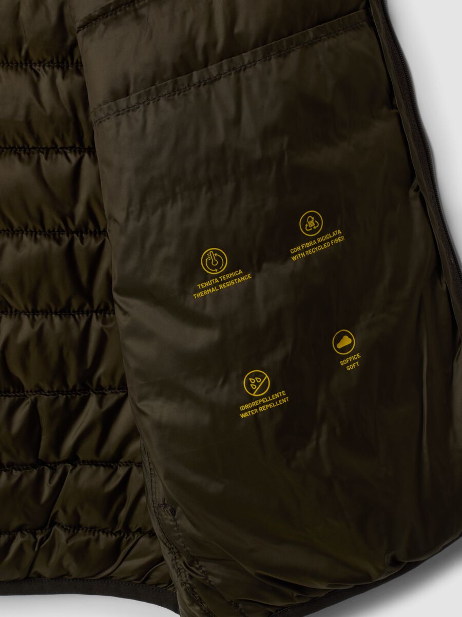 Chaleco Ultralight marr&oacute;n acolchado con cremallera_5