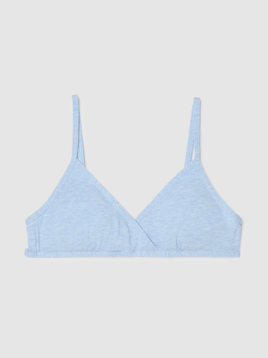 Girls' Sky Blue Stretch Cotton Bra_0