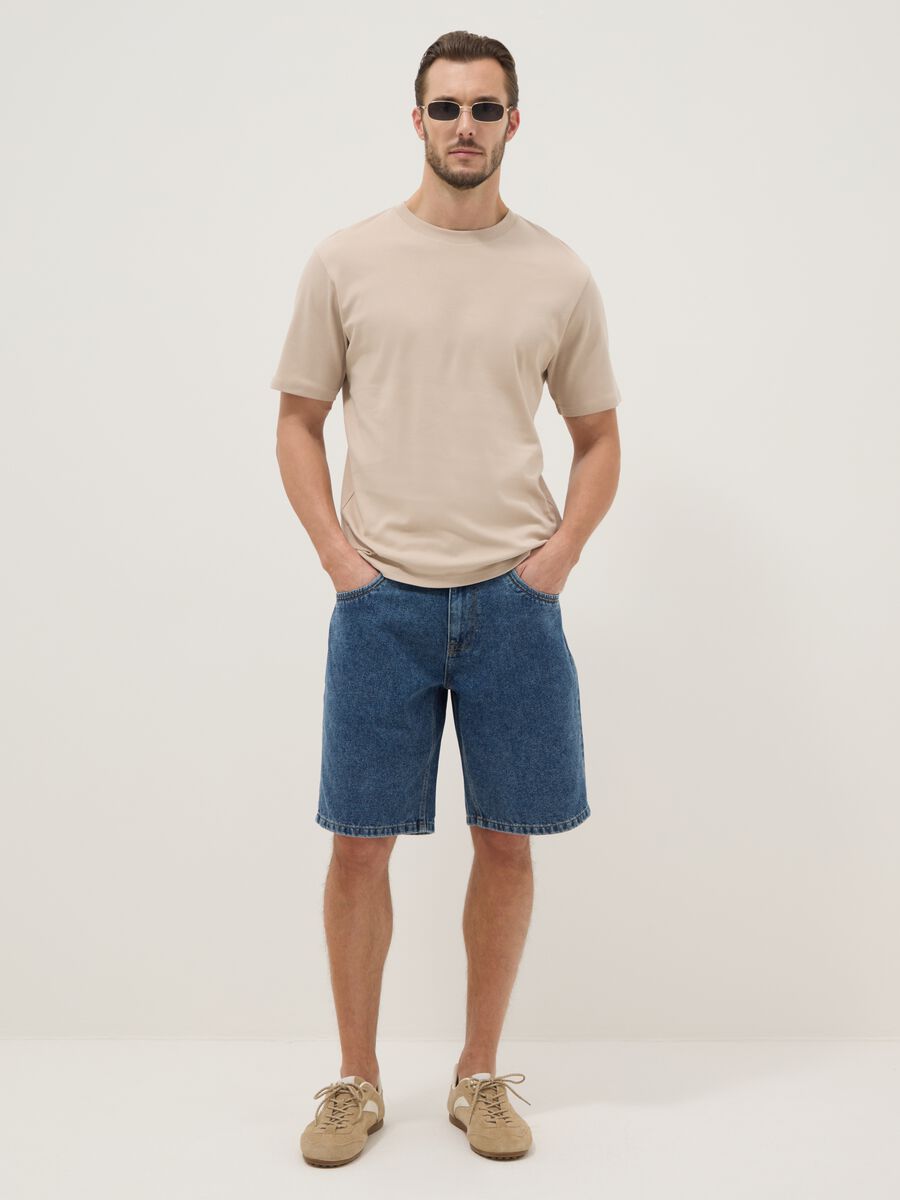 T-shirt The Iconic Tee beige in pure cotton relaxed fit_2