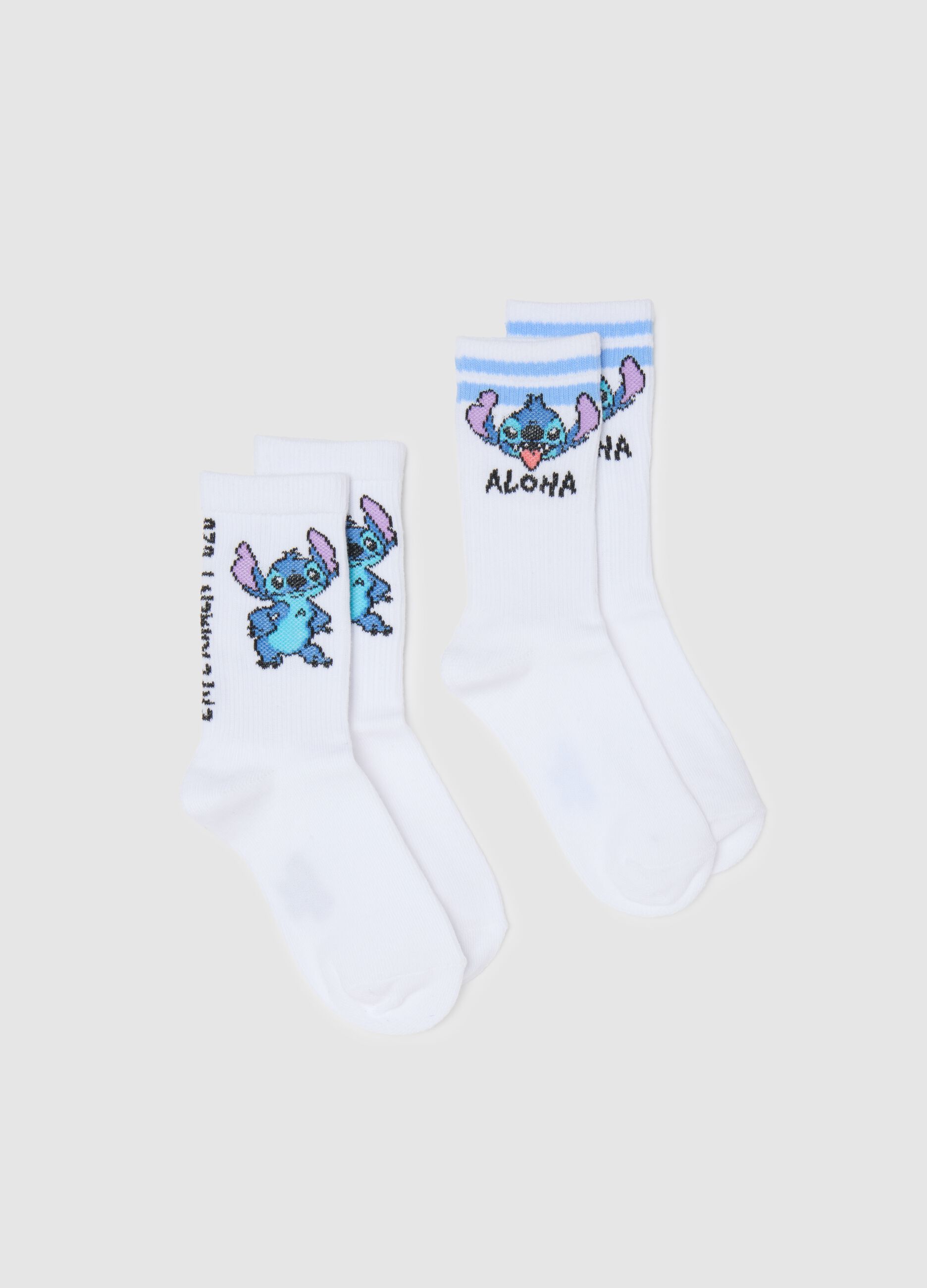 Two-pack girls' white stretch cotton socks