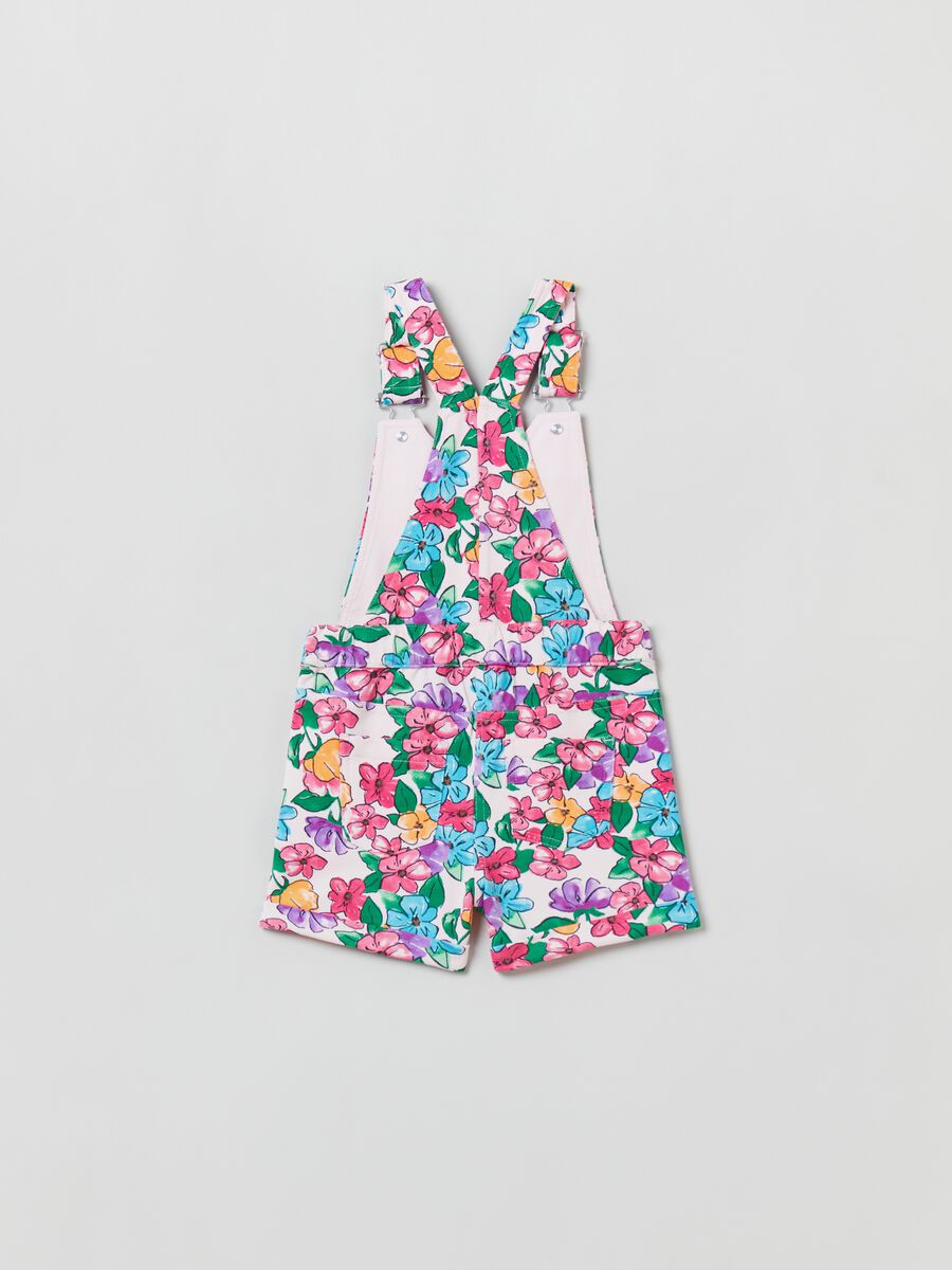 Short dungarees with flowers print_1