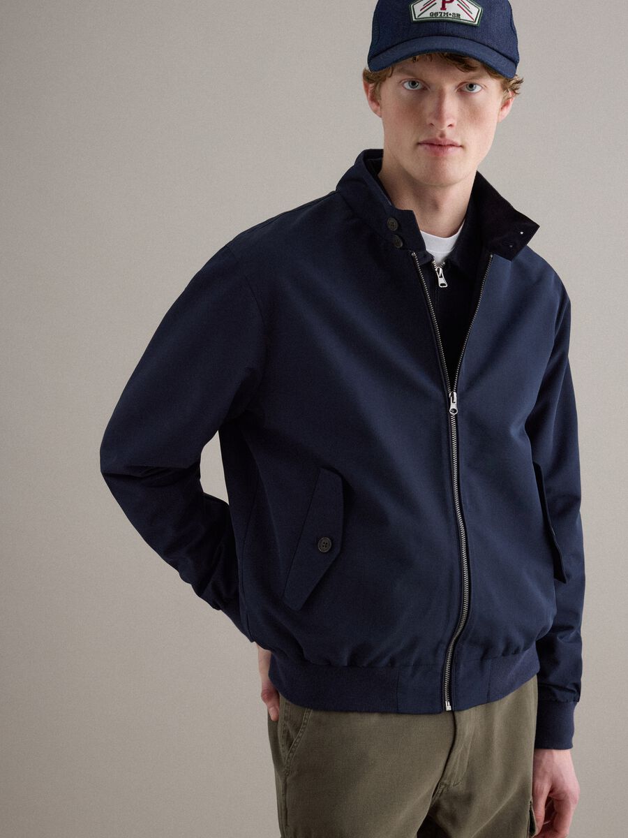 Regular fit blue jacket with zip_1