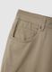 Regular fit beige cotton stretch trousers_5
