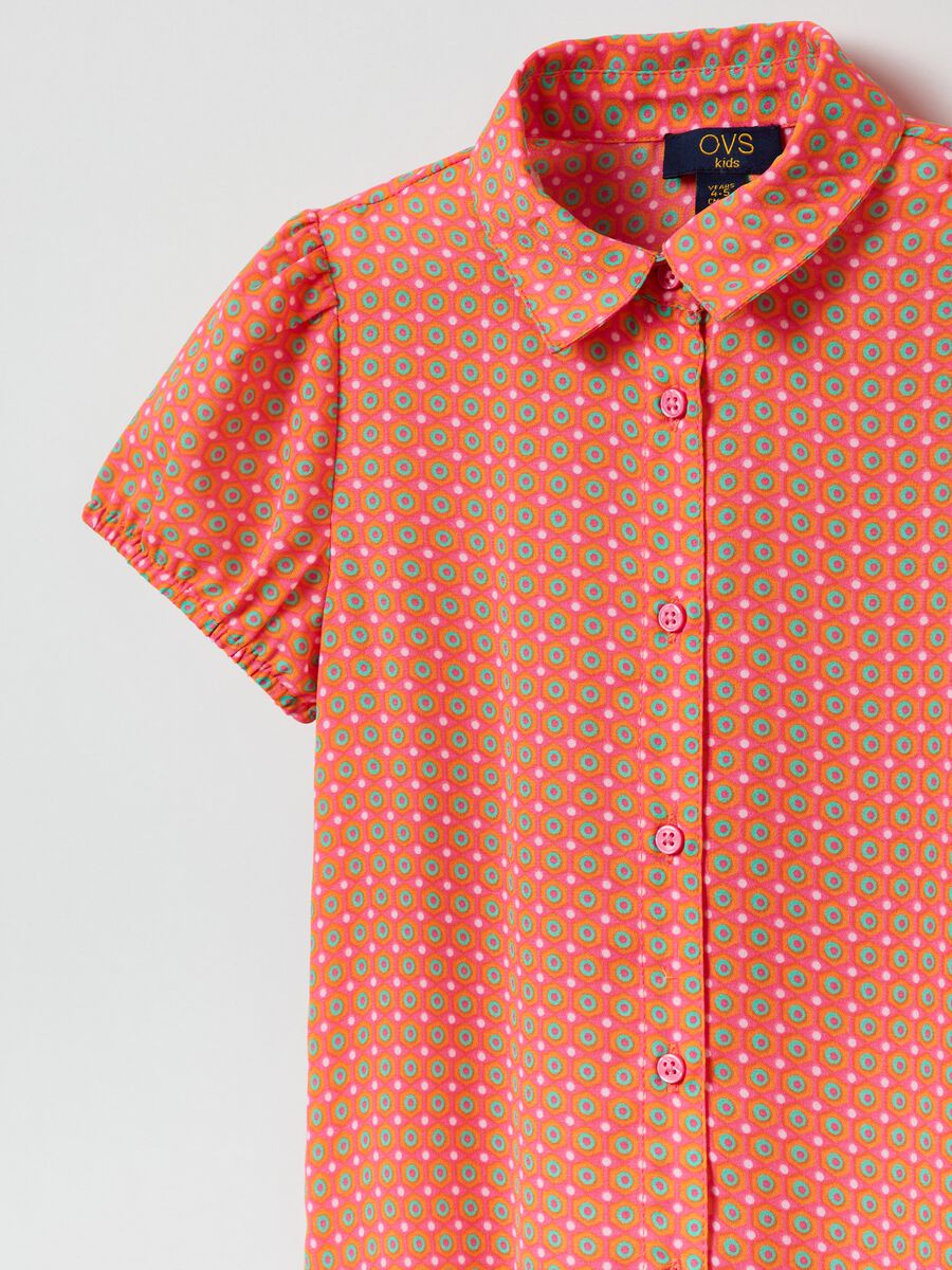 Shirt dress with geometric print_2