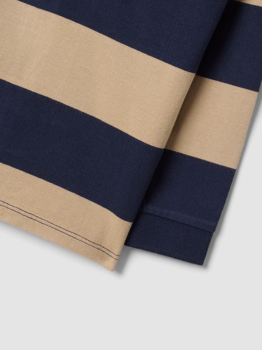 Blue striped polo shirt in pure organic cotton for baby boy_3