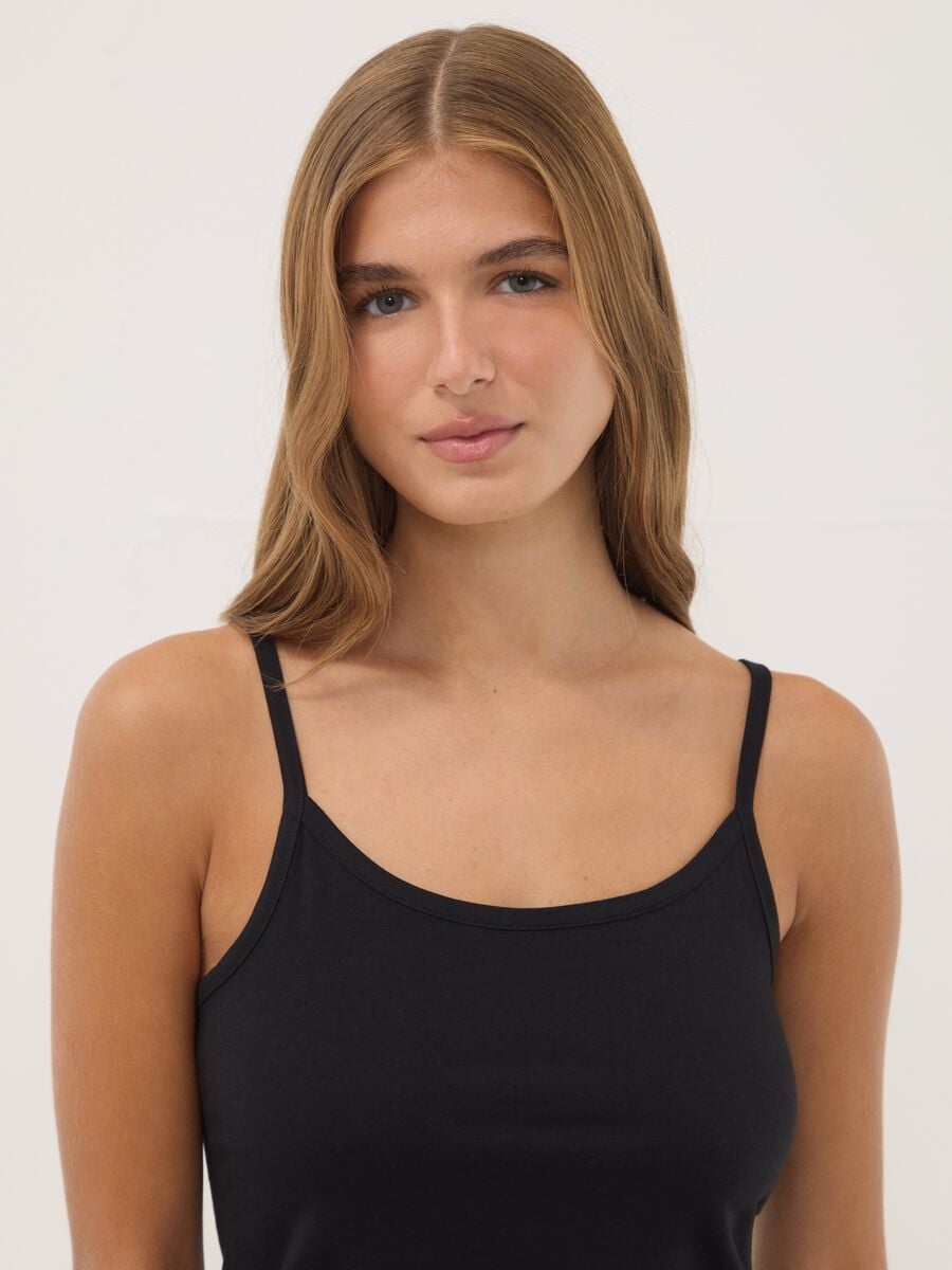 2-pack black stretch cotton crew-neck vest tops_1