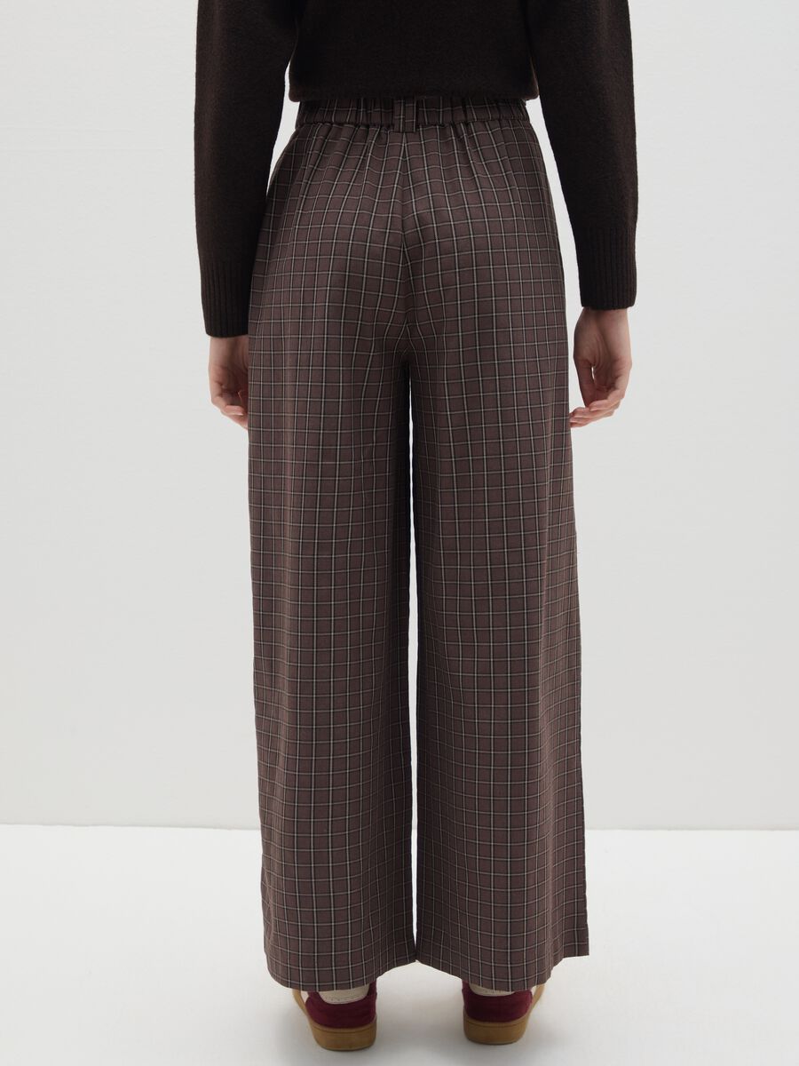 Wide Check Brown Trousers_2
