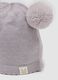 Rosa Strickm&uuml;tze aus reiner Bio-Baumwolle mit Pompons f&uuml;r Baby-M&auml;dchen_2