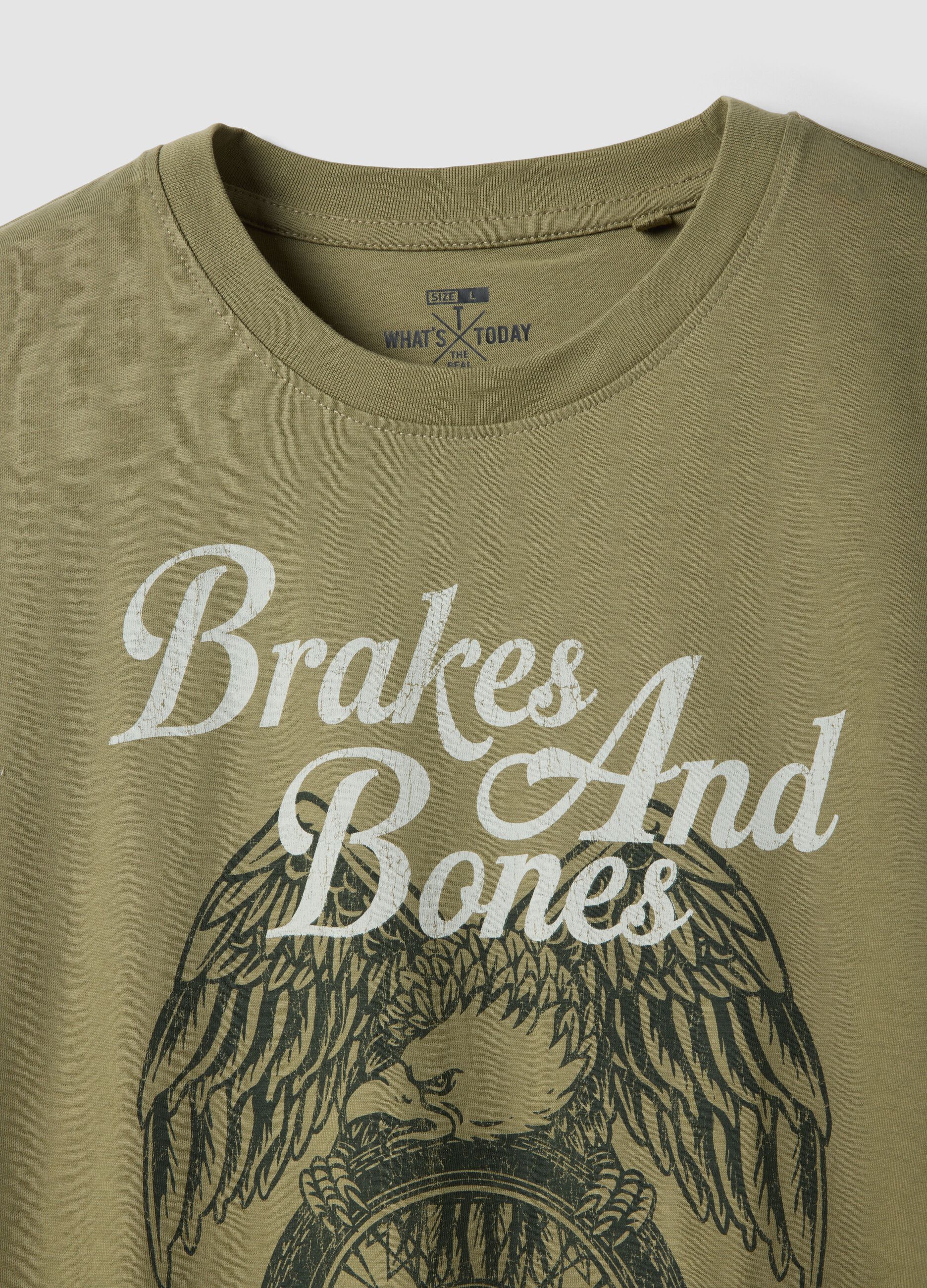 Gr&uuml;nes T-Shirt mit Print aus reiner Baumwolle, Regular Fit