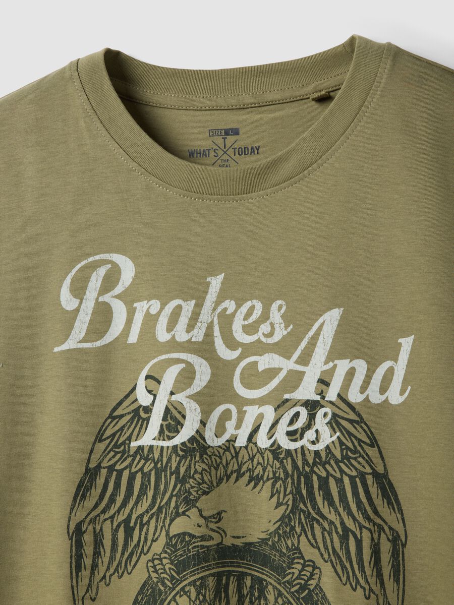 Gr&uuml;nes T-Shirt mit Print aus reiner Baumwolle, Regular Fit_1