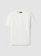 White pure cotton jersey T-shirt with crew neck, relaxed fit_4