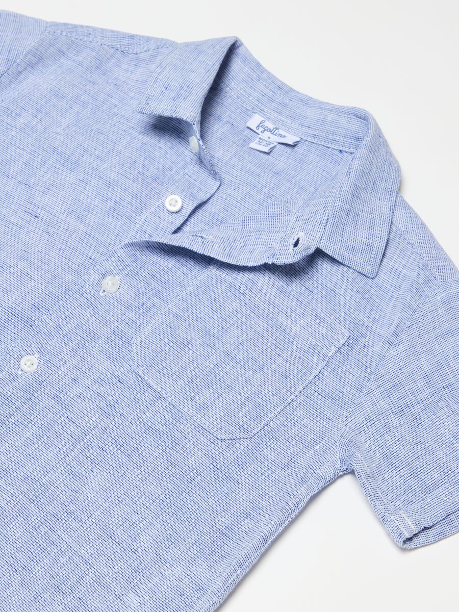 Cotton and linen shirt with short sleeves_2