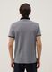 Grey pure cotton polo shirt with classic collar_3