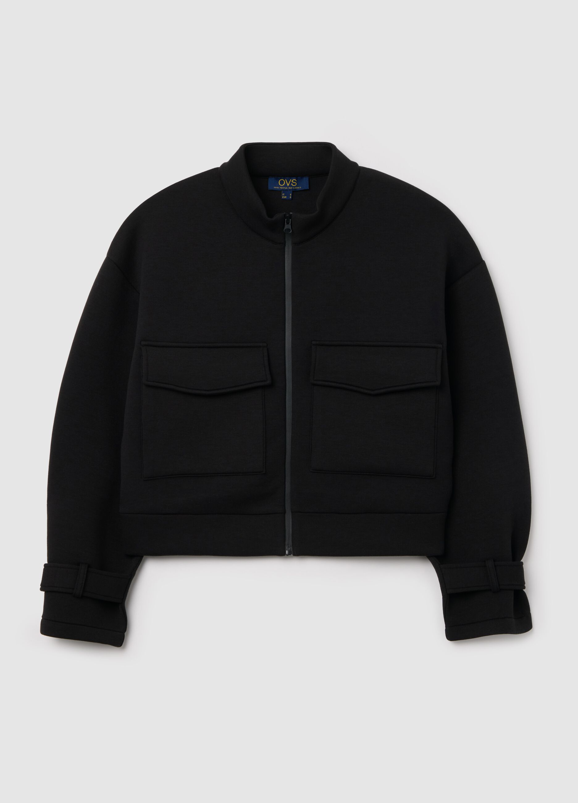 Bomber jacket with mock neck