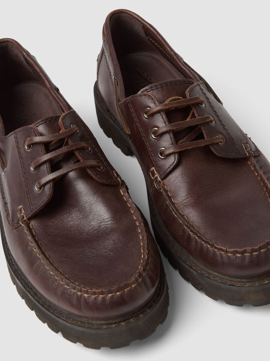 Men&rsquo;s brown leather casual lace-up shoes_3