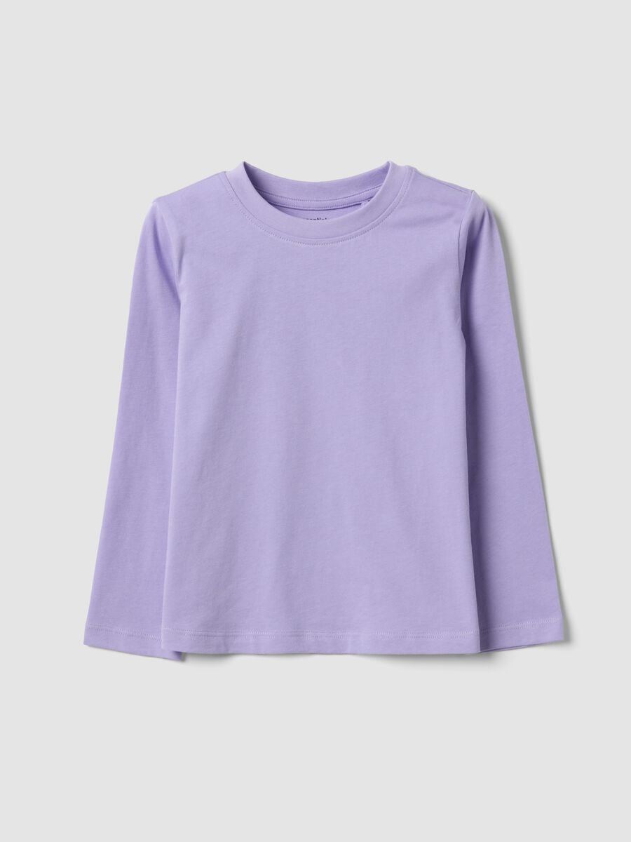Violettes M&auml;dchen-T-Shirt aus reiner Bio-Baumwolle mit Rundhalsausschnitt_0