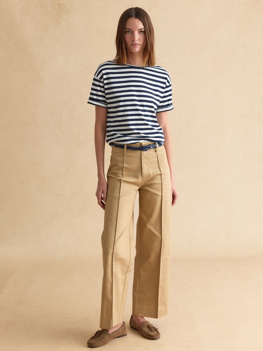 Multicolour striped cotton t-shirt regular fit_0