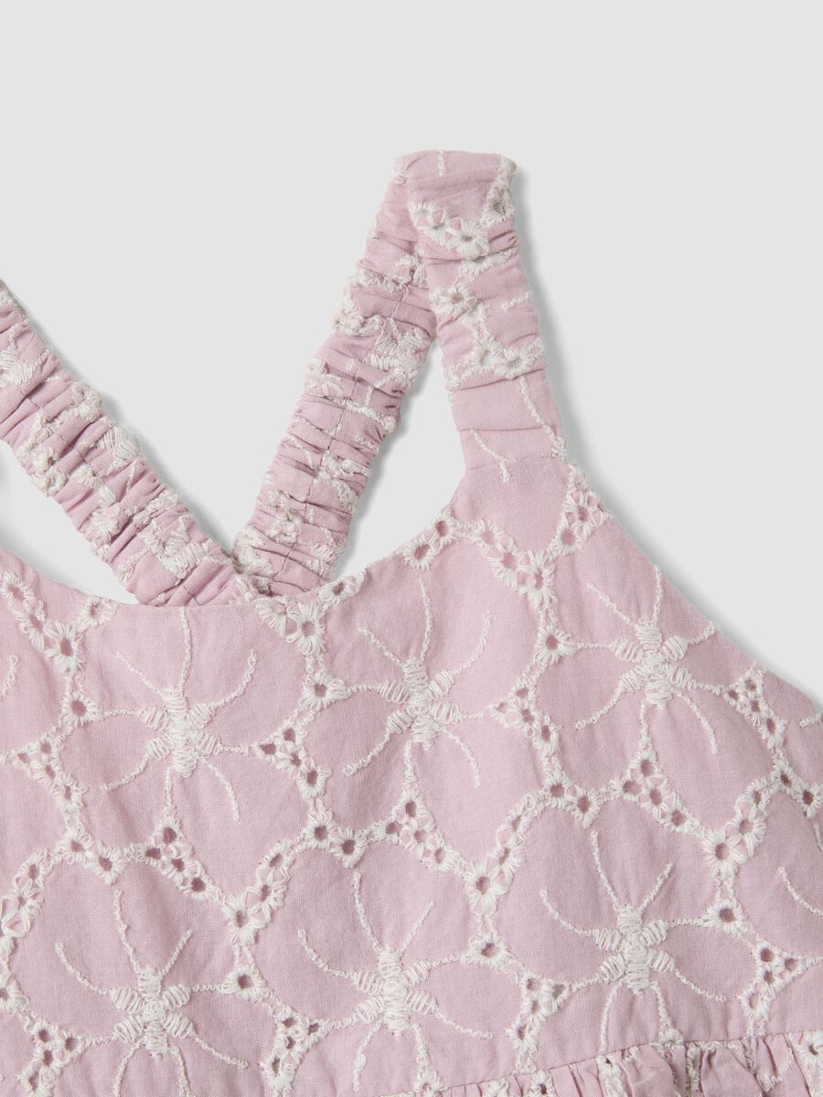 Pink pure cotton broderie anglaise dress_3