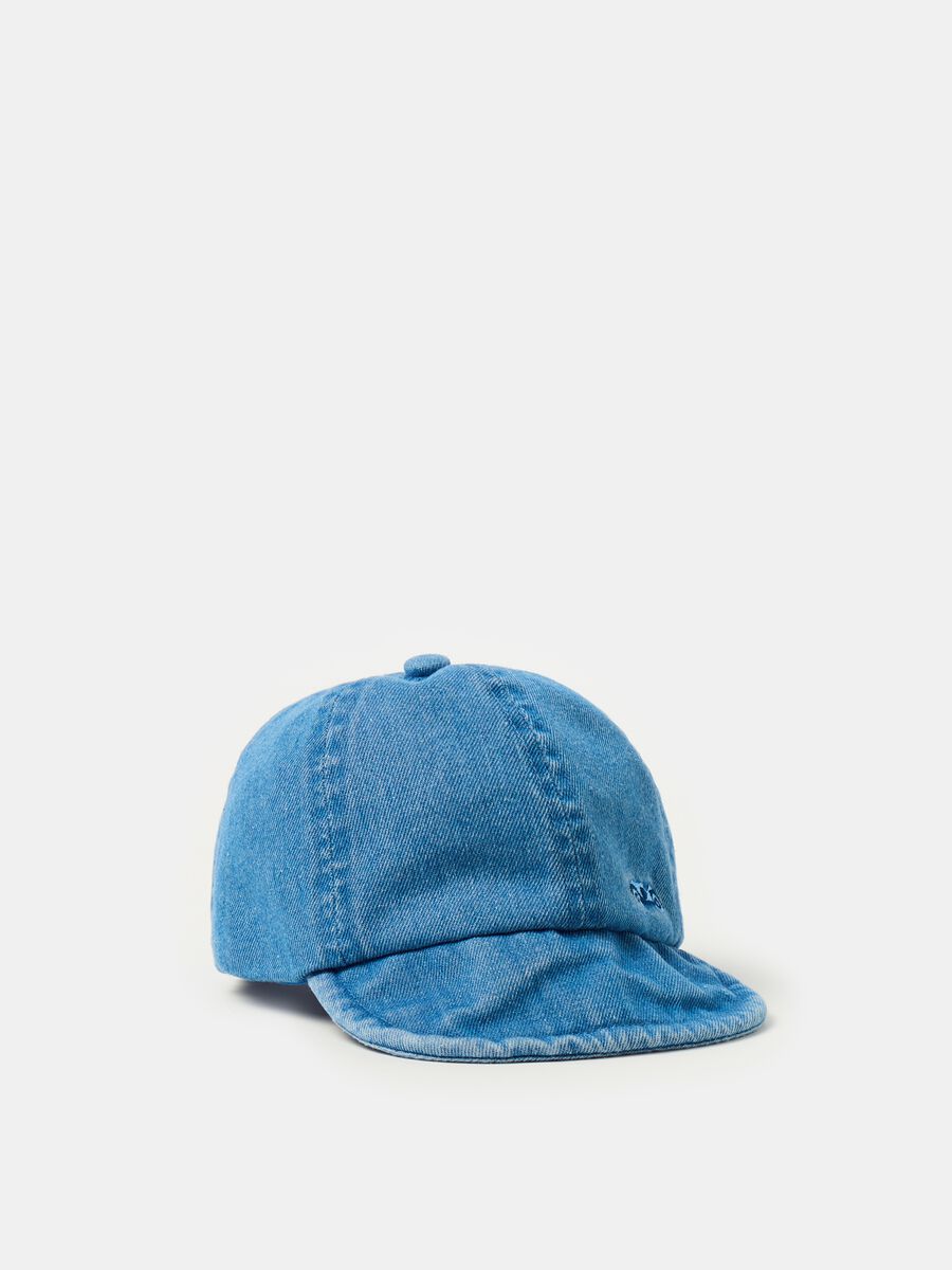 Denim baseball cap with embroidery_0
