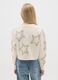 Girls' beige regular fit sweater with decorative stars_1