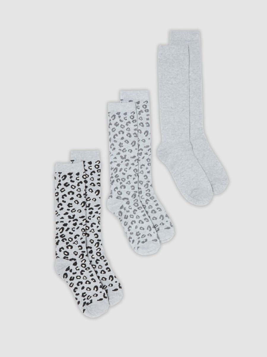 Three-pack of grey stretch organic cotton socks_0