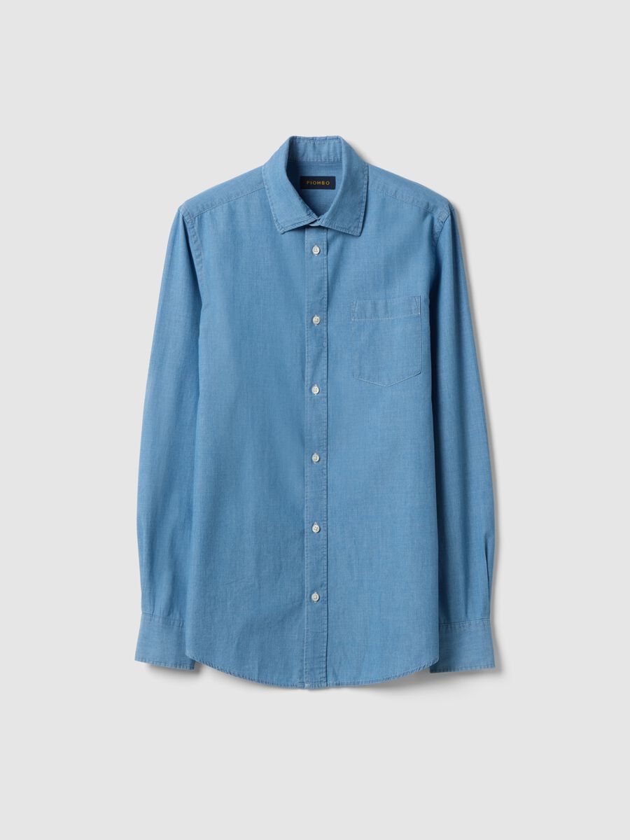 Light wash pure cotton shirt_4