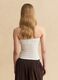 White pure cotton bandeau top with openwork knit_3