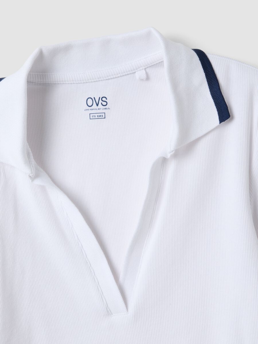 White regular-fit stretch cotton short-sleeve polo shirt_5