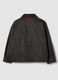 Black cotton-blend jacket with velvet collar for boys_1