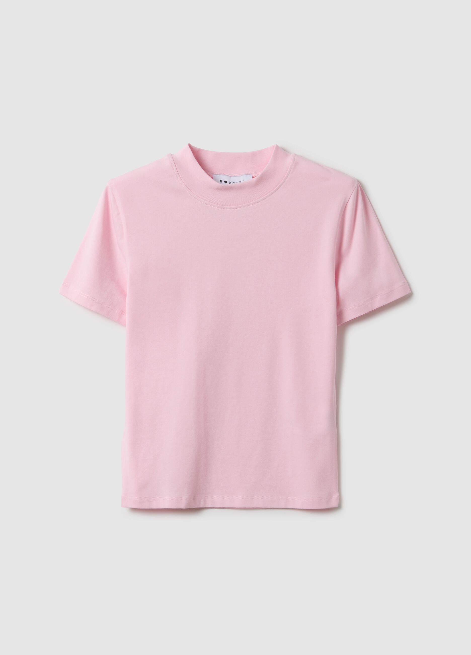Slim fit pink stretch cotton T-shirt