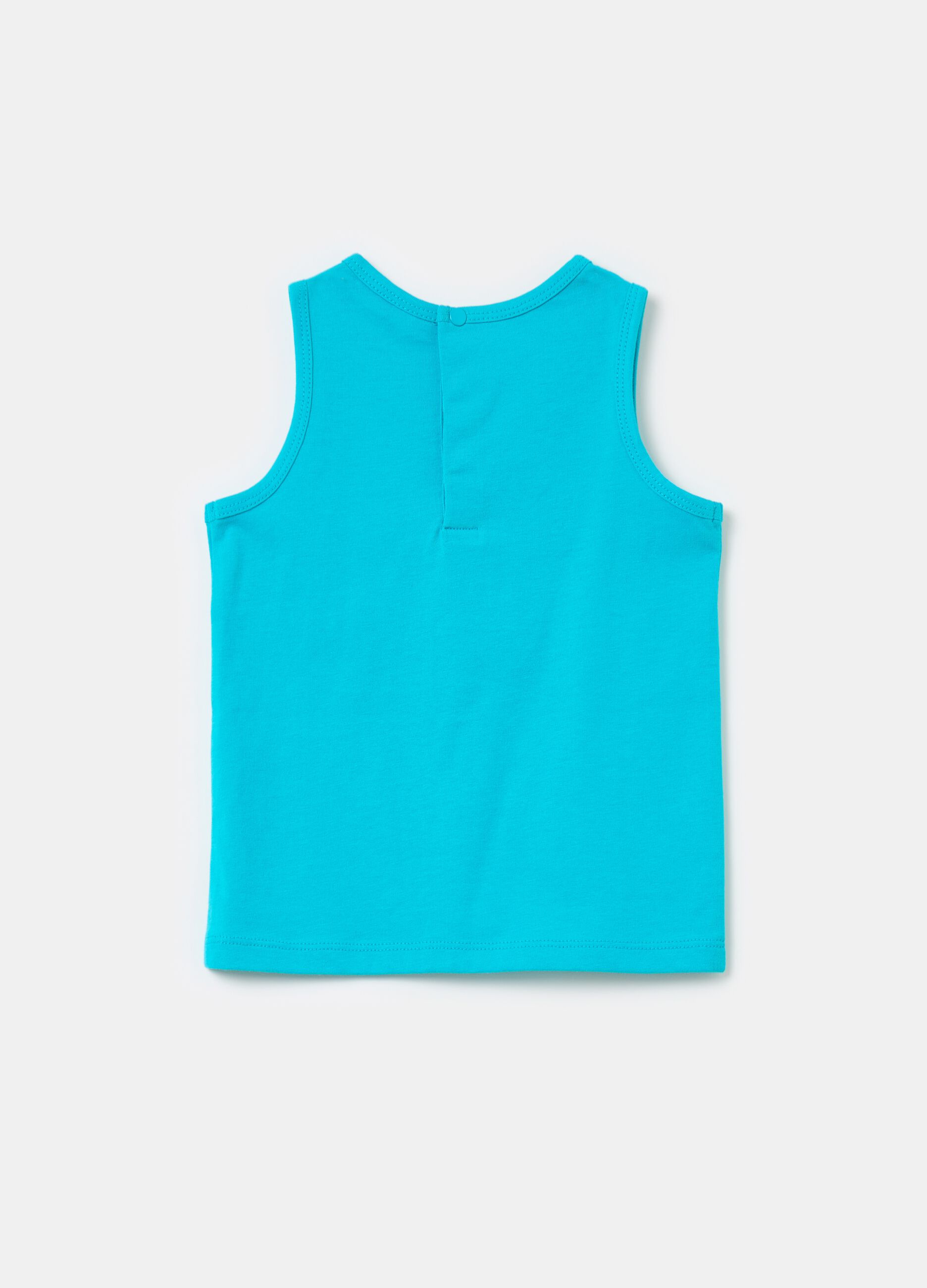 Cotton racerback vest with print