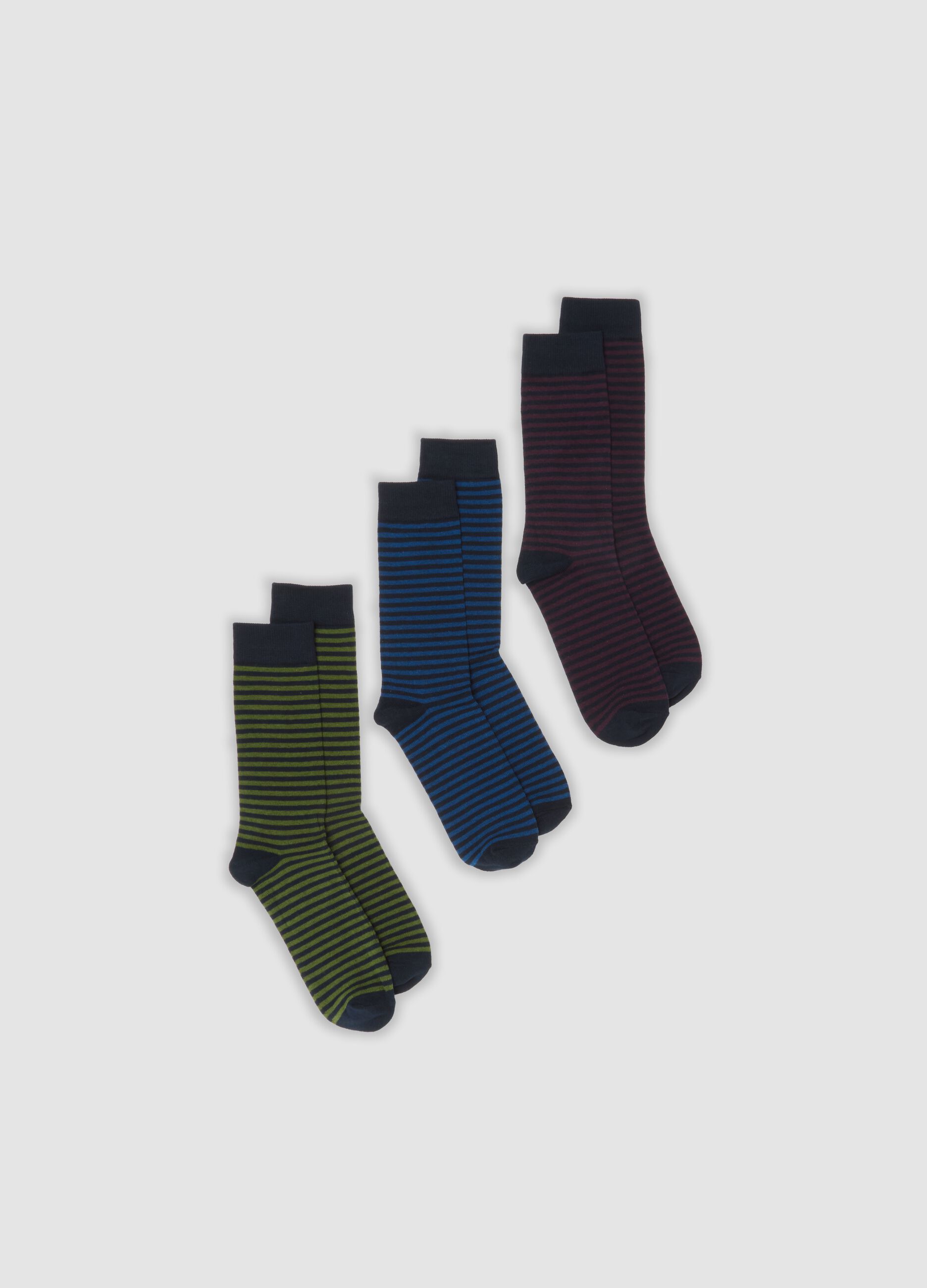 3er-Pack bunte Mid-Calf-Socken aus elastischer Bio-Baumwolle
