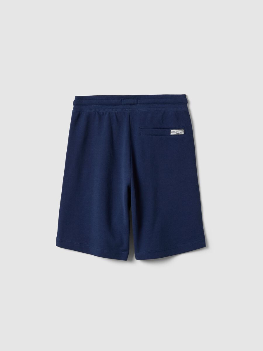 Children's regular fit blue pure cotton shorts_1