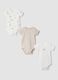 3-pack organic cotton crew-neck bodysuits for baby girl_0
