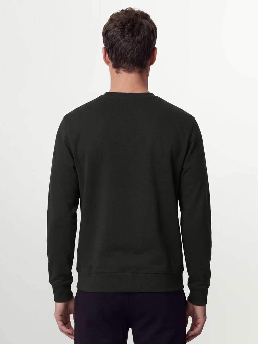 Black crew-neck sweatshirt in cotton blend, regular fit_2