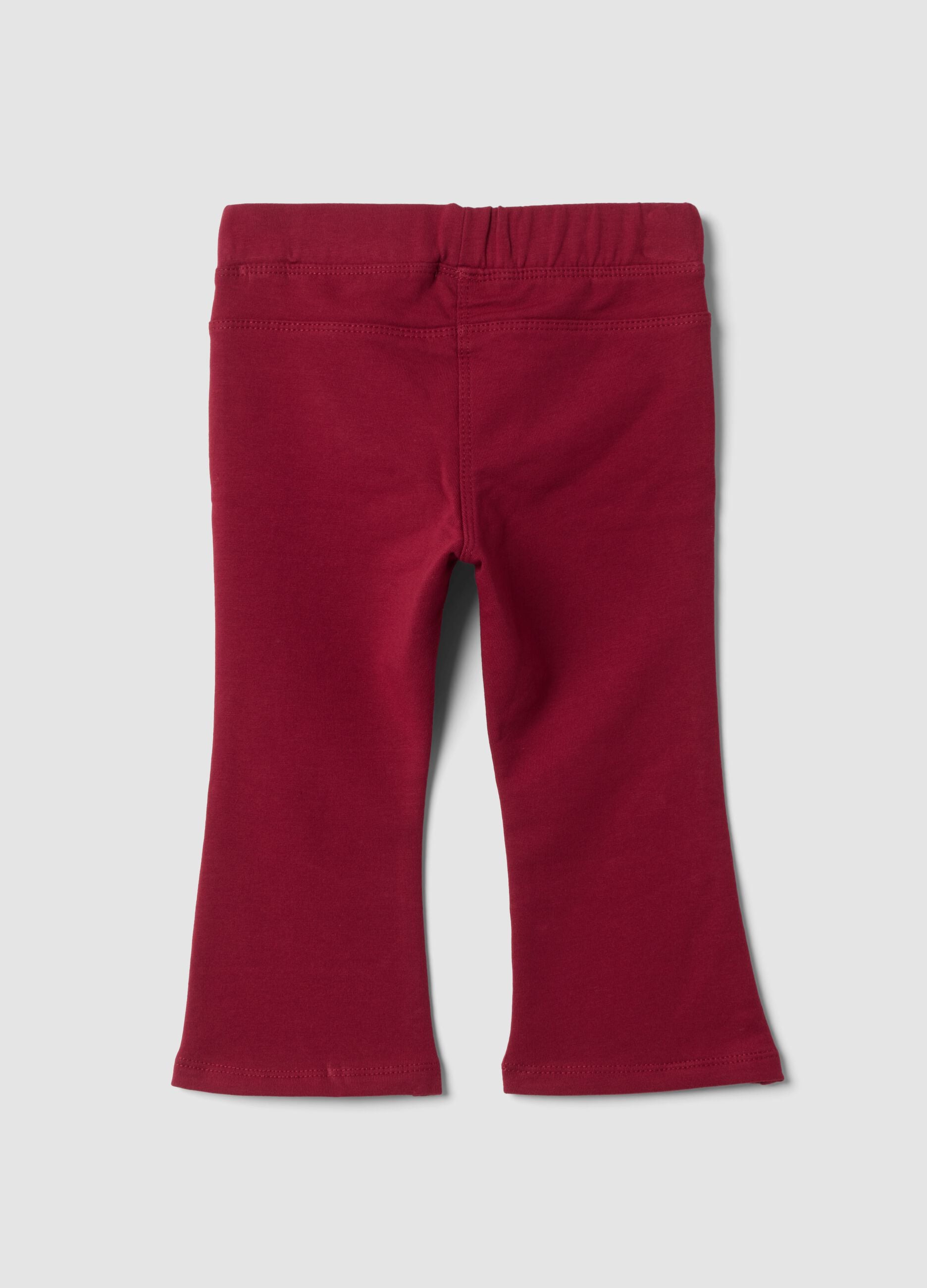 Rote Treggings aus elastischer Bio-Baumwolle