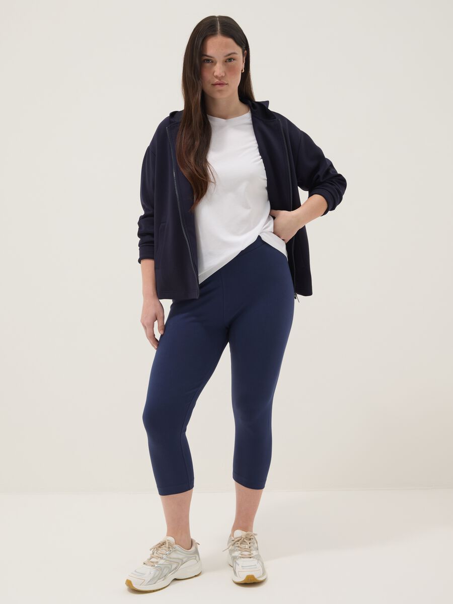 Blaue Leggings aus elastischer Baumwolle_0