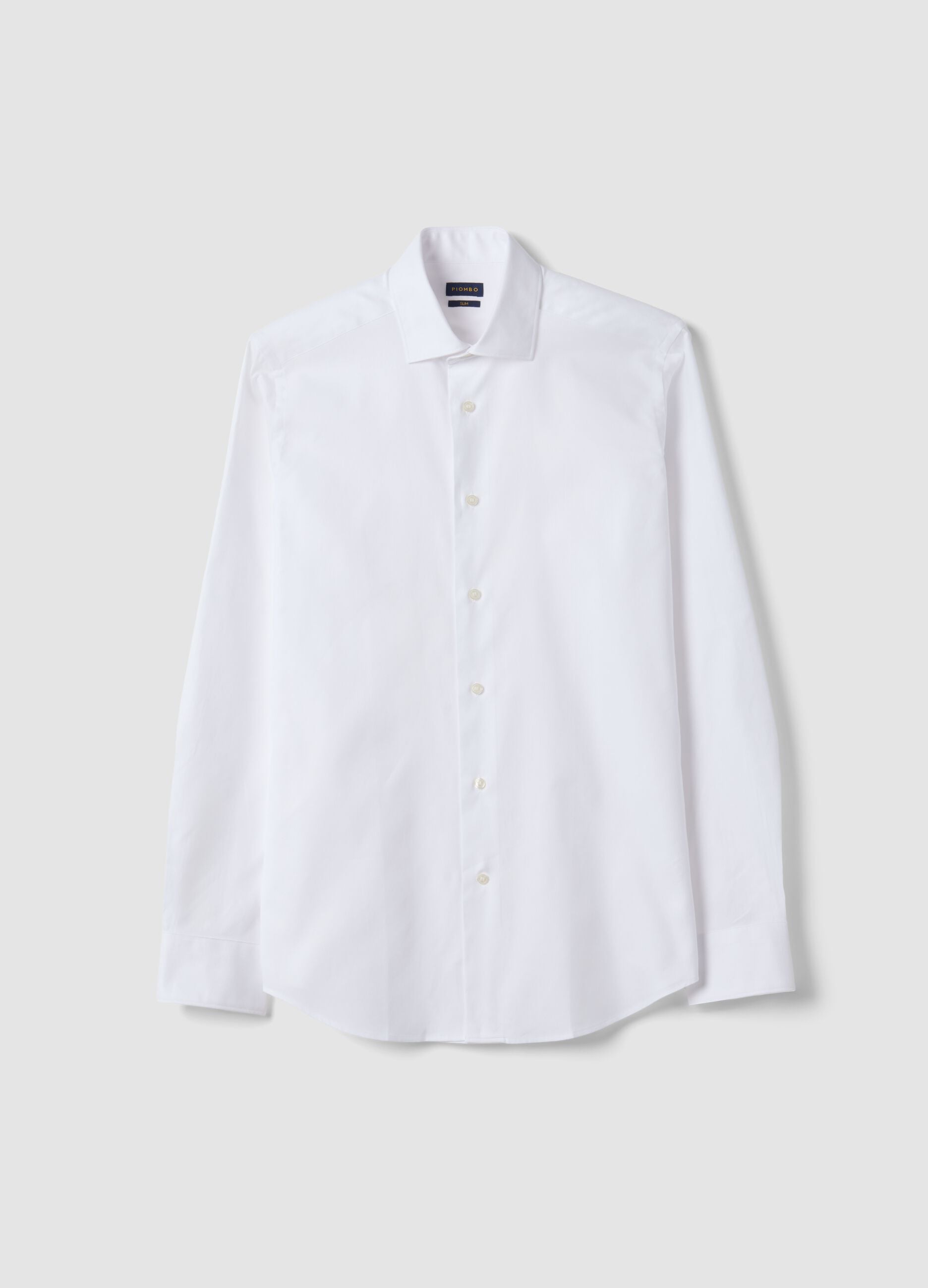 White pure cotton slim-fit shirt